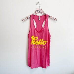 NEW Pink HELLO SUNSHINE Racerback Tank Top! Medium